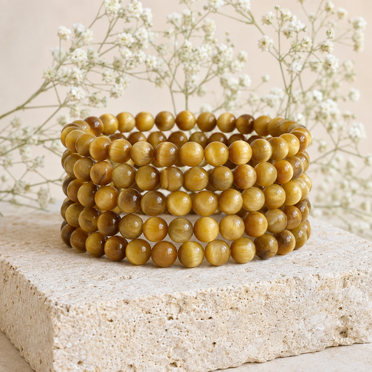 Yellow Heated Tiger Cats Eye Bracelet (Prosperity and Creativity)