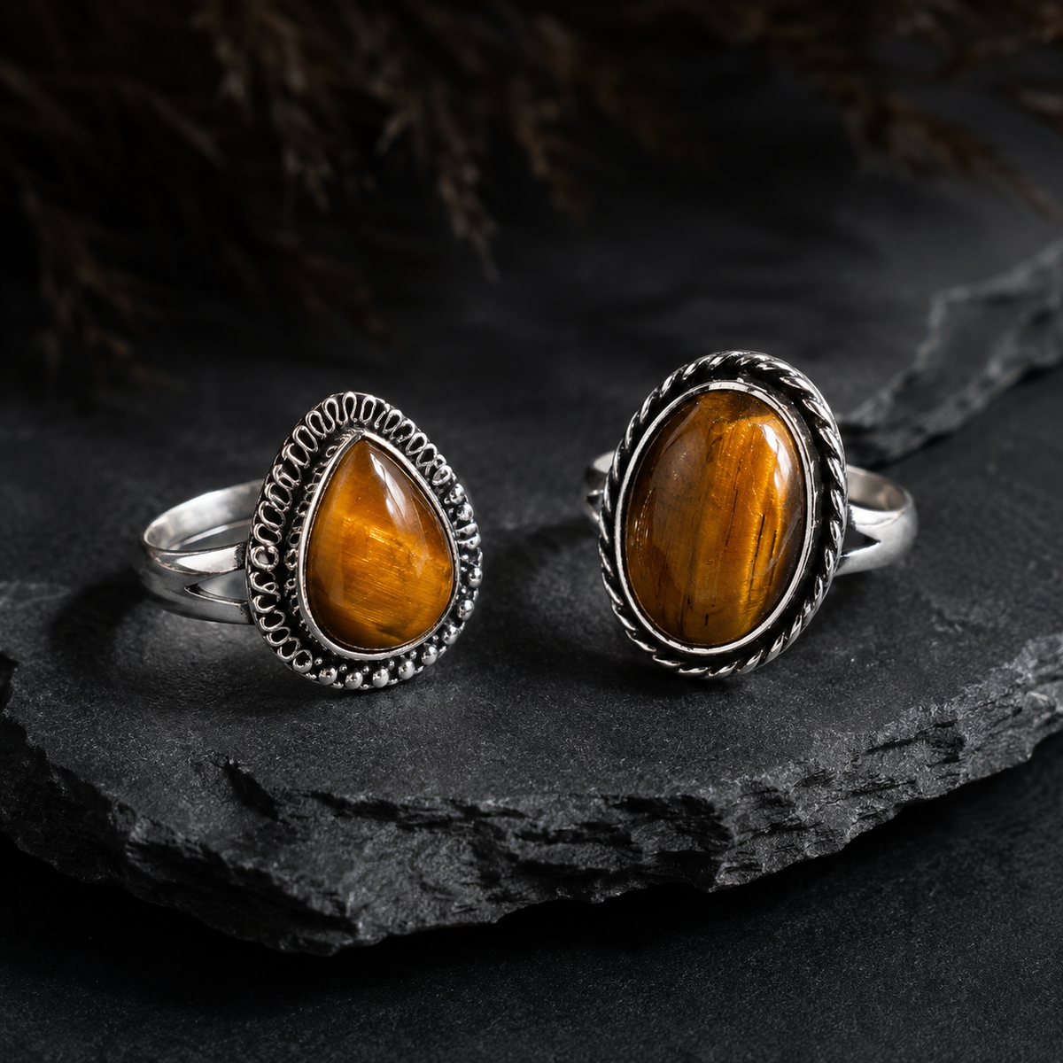 Tiger Eye rings – Gemstone rings Natural Crystal Healing Jewelry Collection