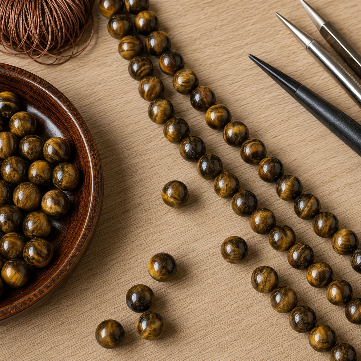 Tiger Eye Beads, Natural Round Crystal Beads 4mm to 16mm