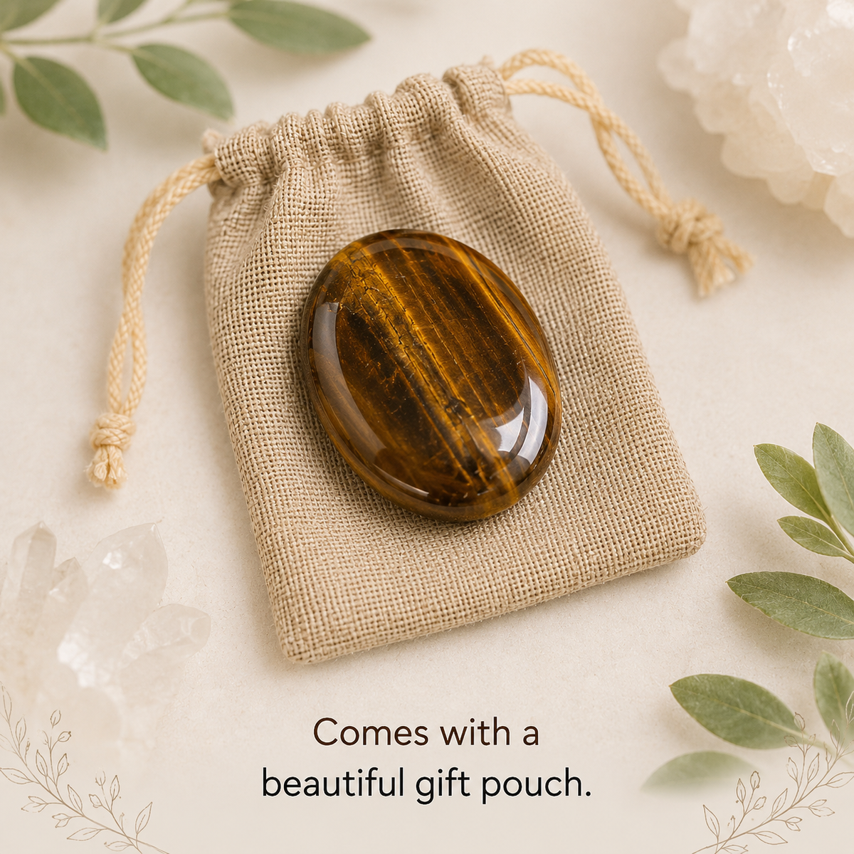 Tiger Eye Pocket Stones (Longevity & Protection)