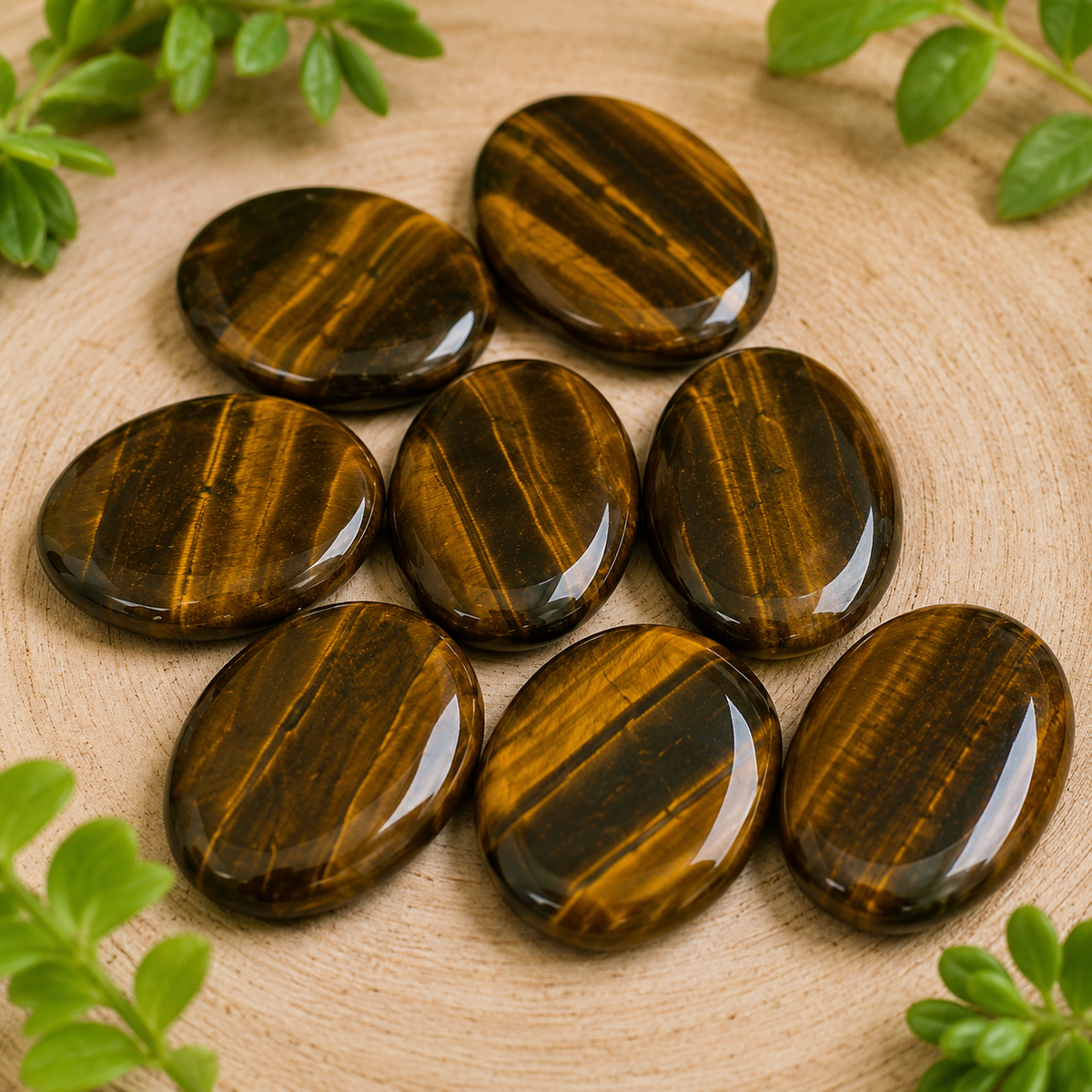 Tiger Eye Pocket Stones (Longevity & Protection)