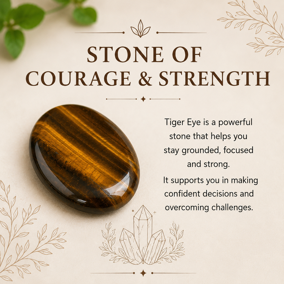 Tiger Eye Pocket Stones (Longevity & Protection)