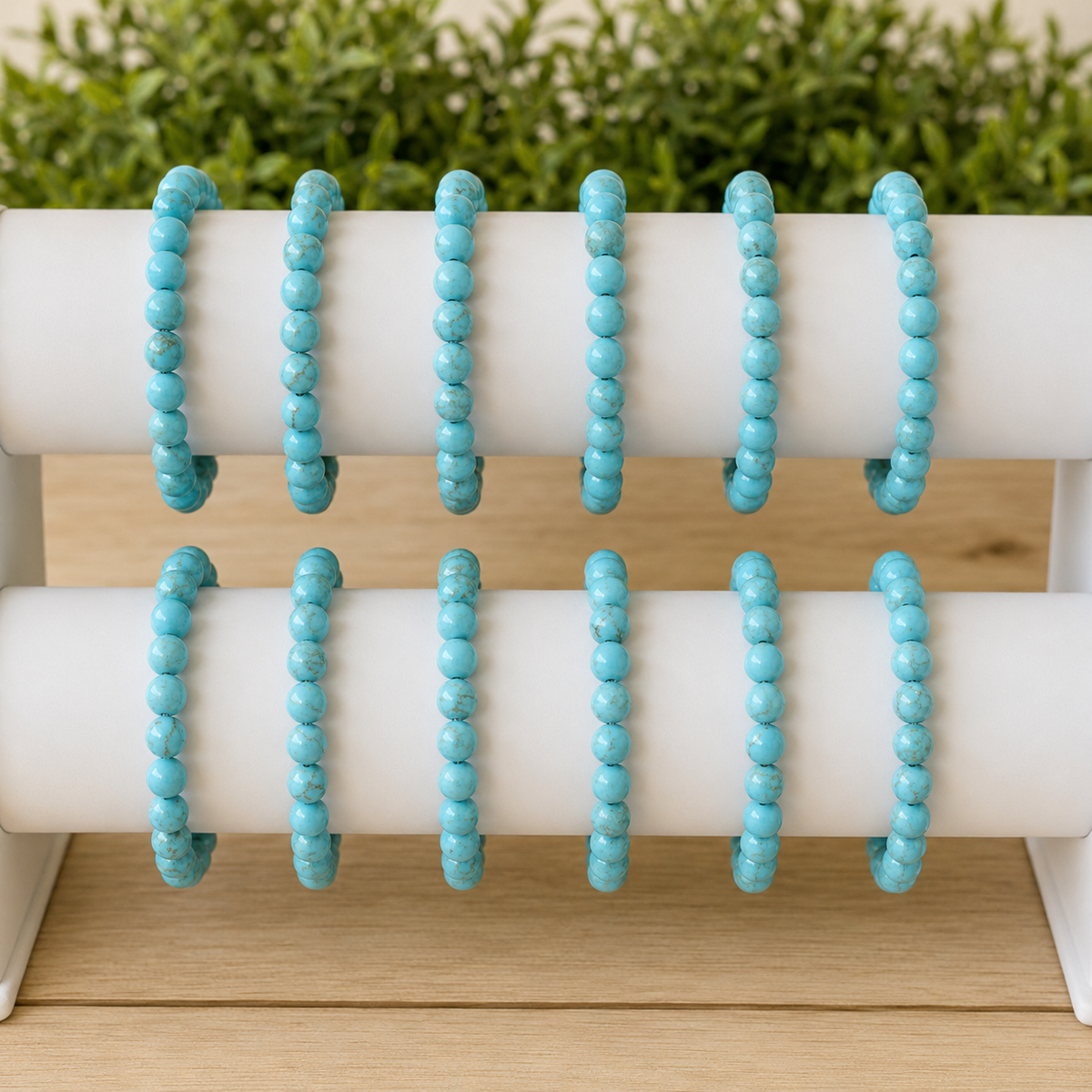 Turquoise Howlite Bracelet | Blue Howlite Bracelet (Dream Recall and Patience)