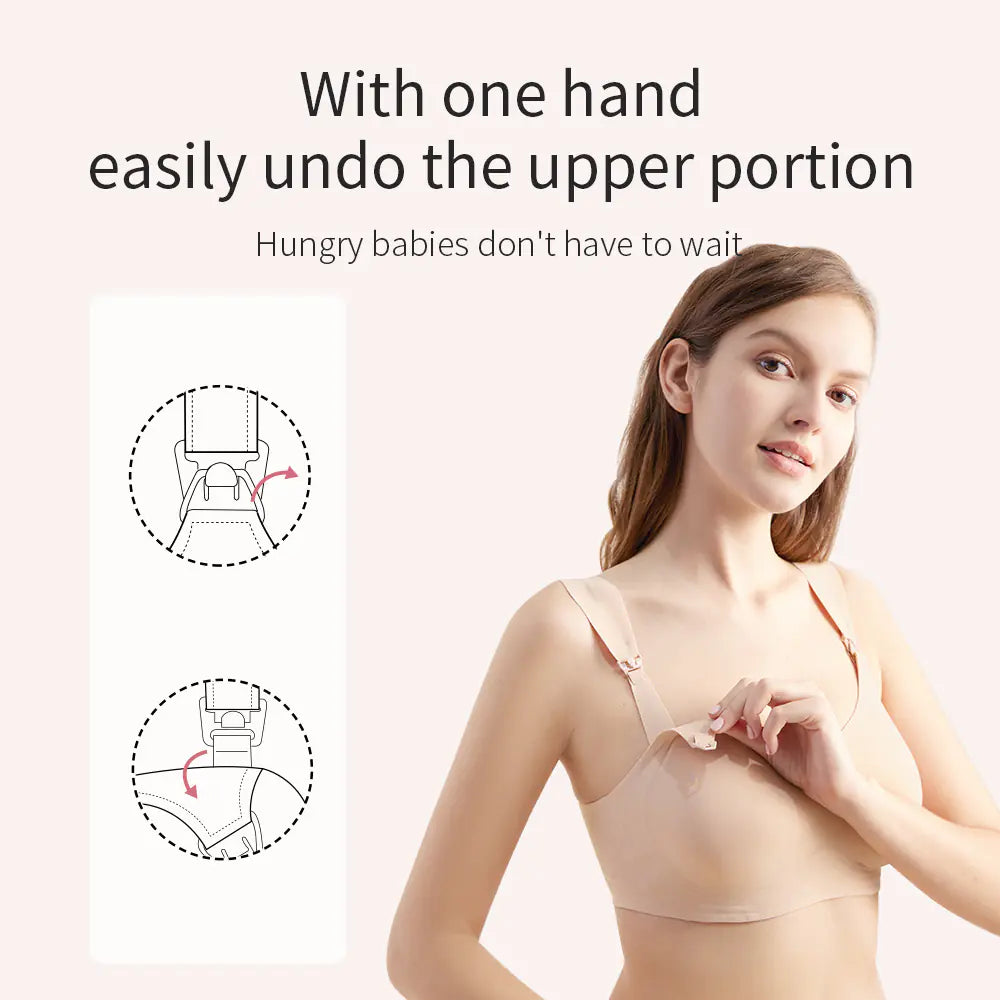 Maternity Bra with Open Button Design for Nursing - Lingerie