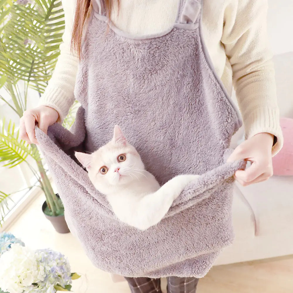 Haustier-Rucksack für Hunde und Katzen – Plüsch-Doppel-Schultertasche