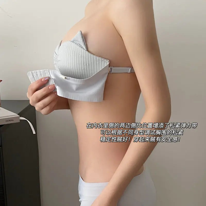 Strapless Lace Bra Set for Comfort and Support - Lingerie
