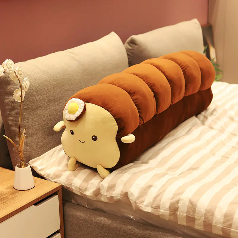 Toast Plush Toy Pouch Long Pillow Cushion
