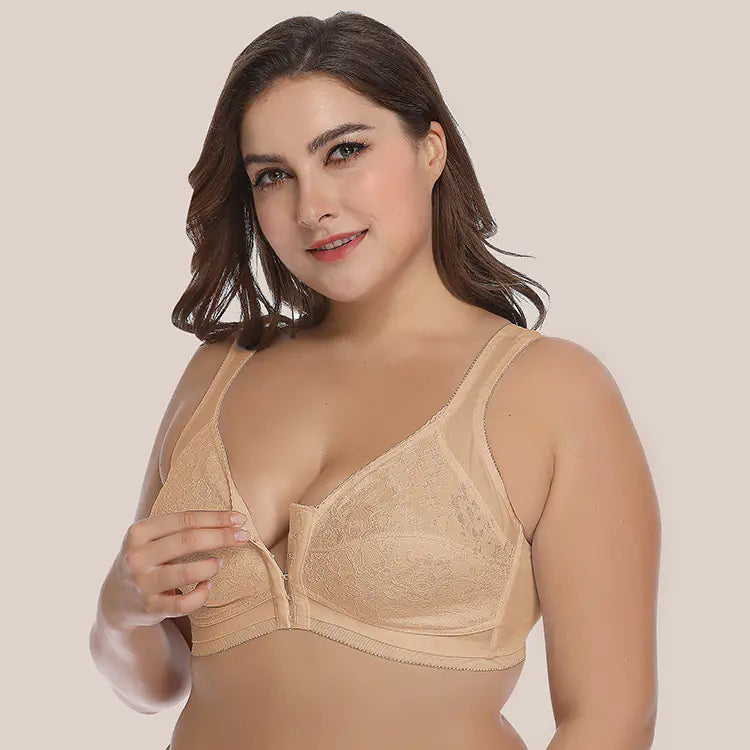 Lace Bralette with Front Closure for Plus Size Women - Lingerie