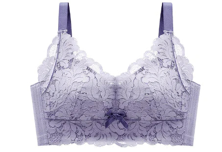 Lace Embroidery Bra Set with Adjustable Straps - Lingerie