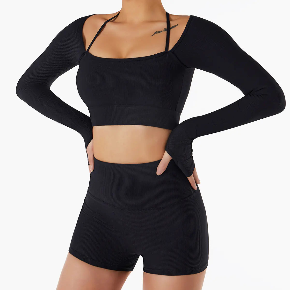 Women's Quick-Dry Long Sleeve Yoga Top with Padding - Lingerie