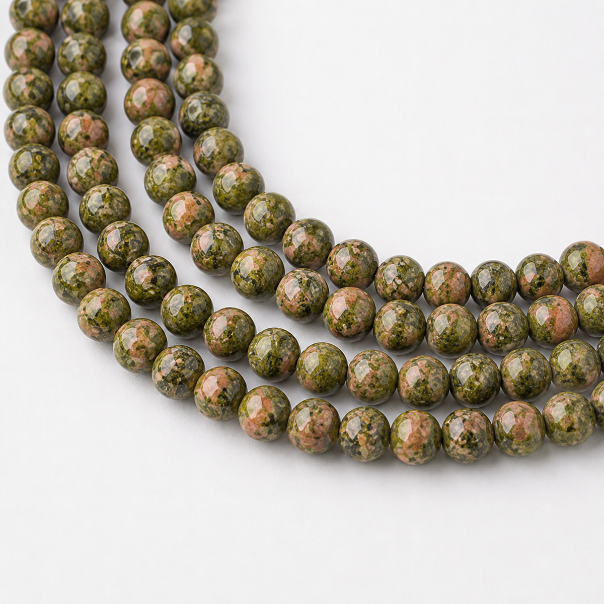 Unakite Beads, Natural Round Crystal Beads 4mm to 10mm