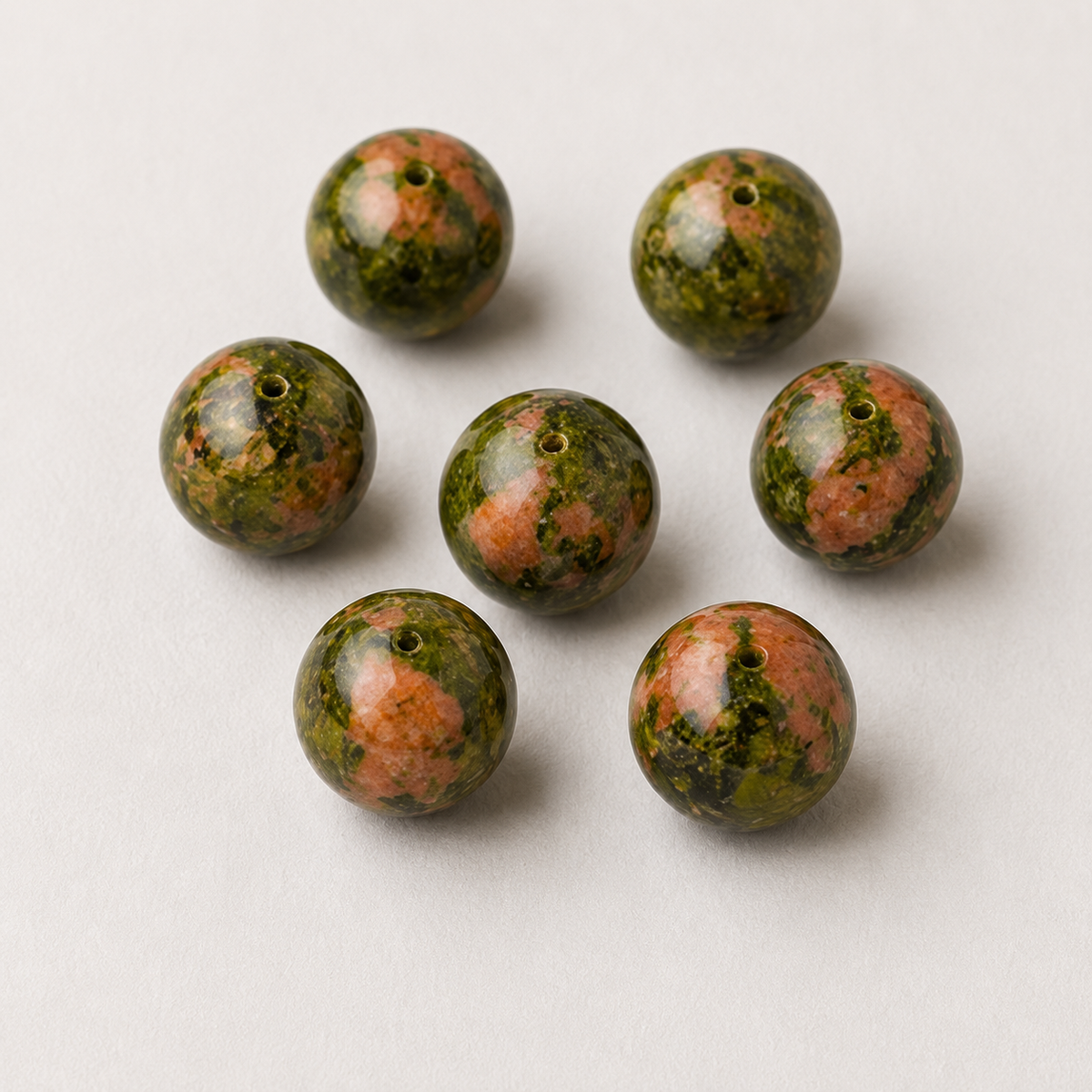 Unakite Beads, Natural Round Crystal Beads 4mm to 10mm