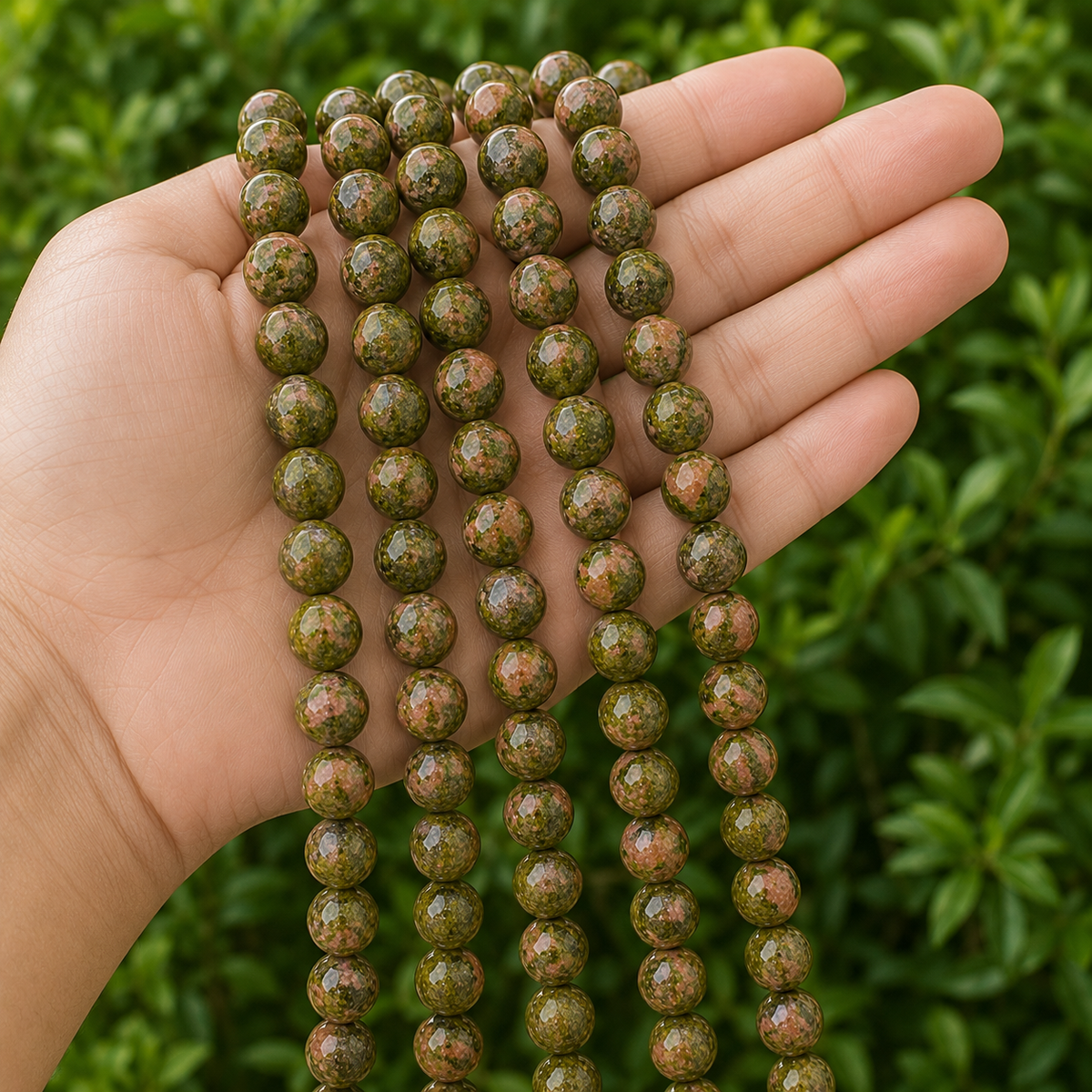 Unakite Beads, Natural Round Crystal Beads 4mm to 10mm