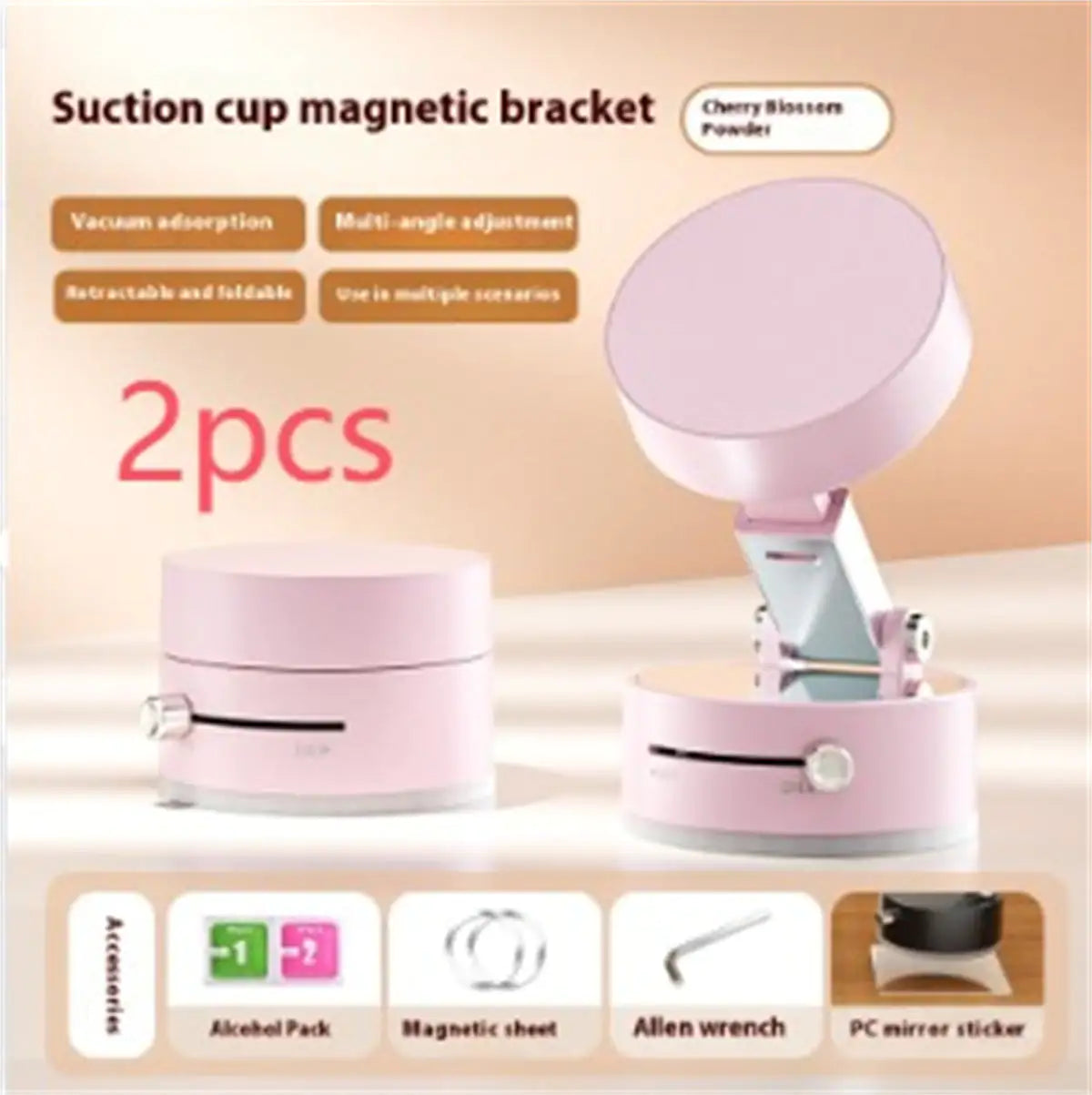 Foldable Magnetic Vacuum Car Phone Holder Foldable Suction Cup With Suction Cup Hands-Free Navigation For Smart Phone - US seller