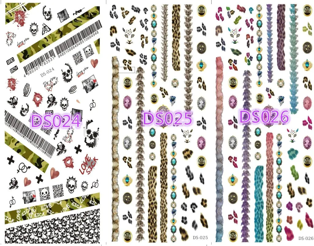 Nail Watermark Stickers and Full Nail Decals