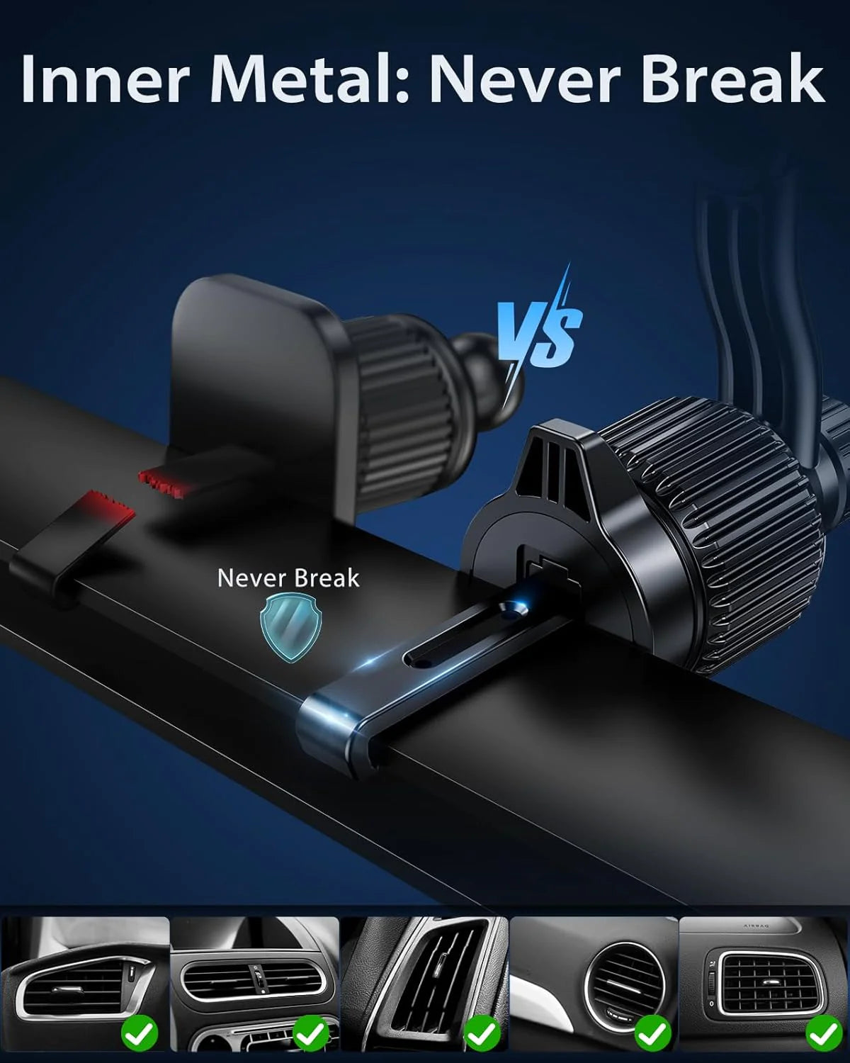 Strong Magnetic 360° Rotation Mag Safe Air Vent Car Mount Dashboard Phone Holder