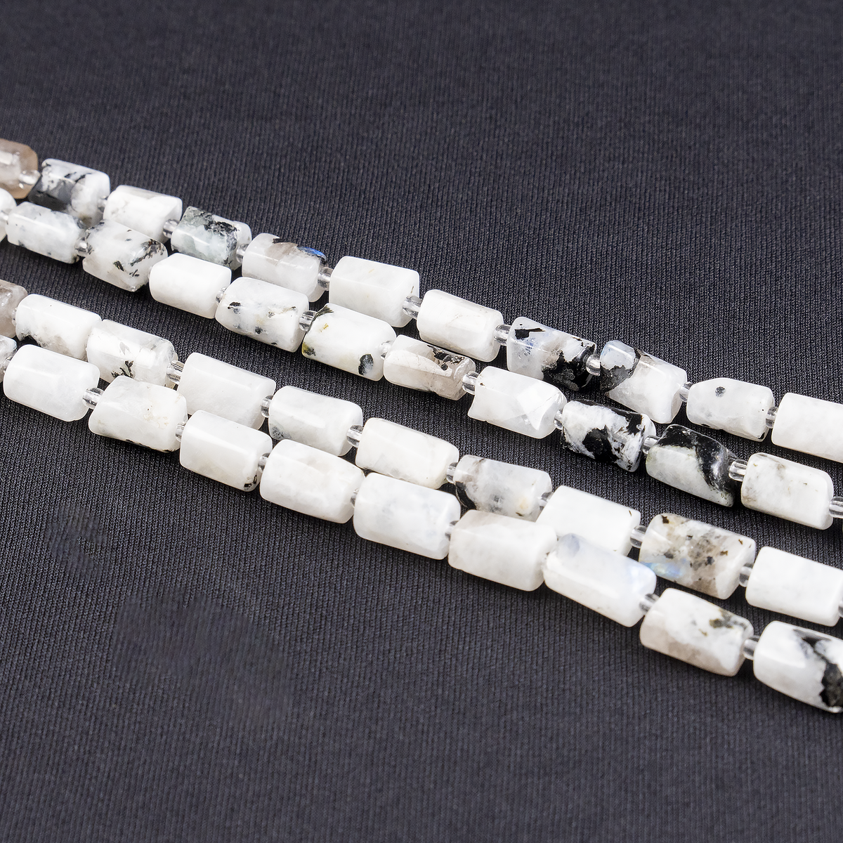 Rainbow Moonstone Gemstone Pipe Bead, Crystal Healing Tube Beads.