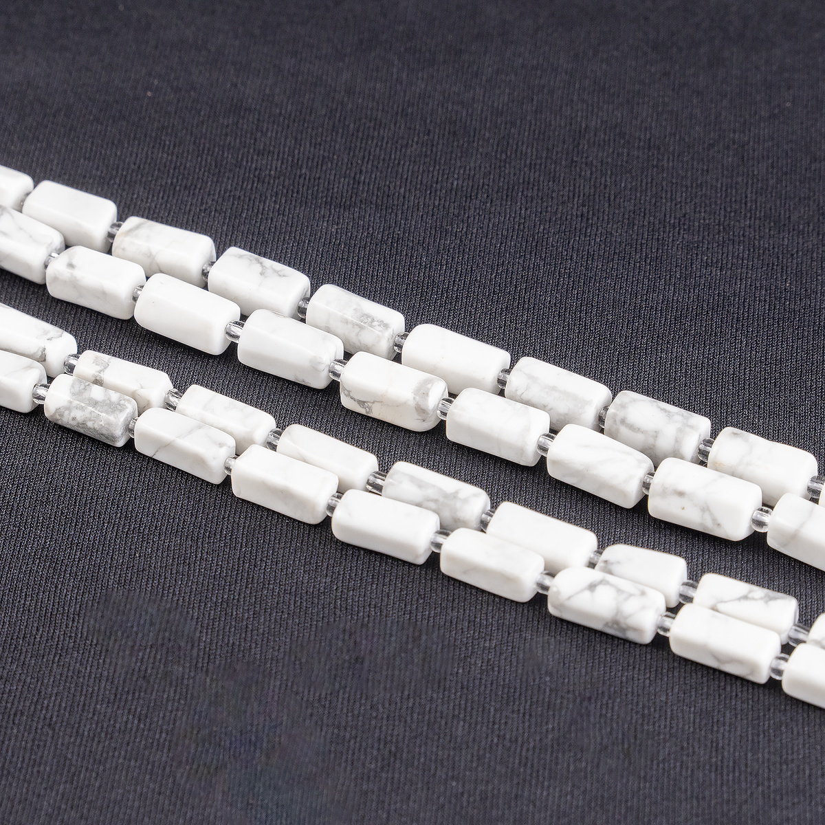 Howlite Gemstone Pipe Bead, Crystal Healing Tube Beads.