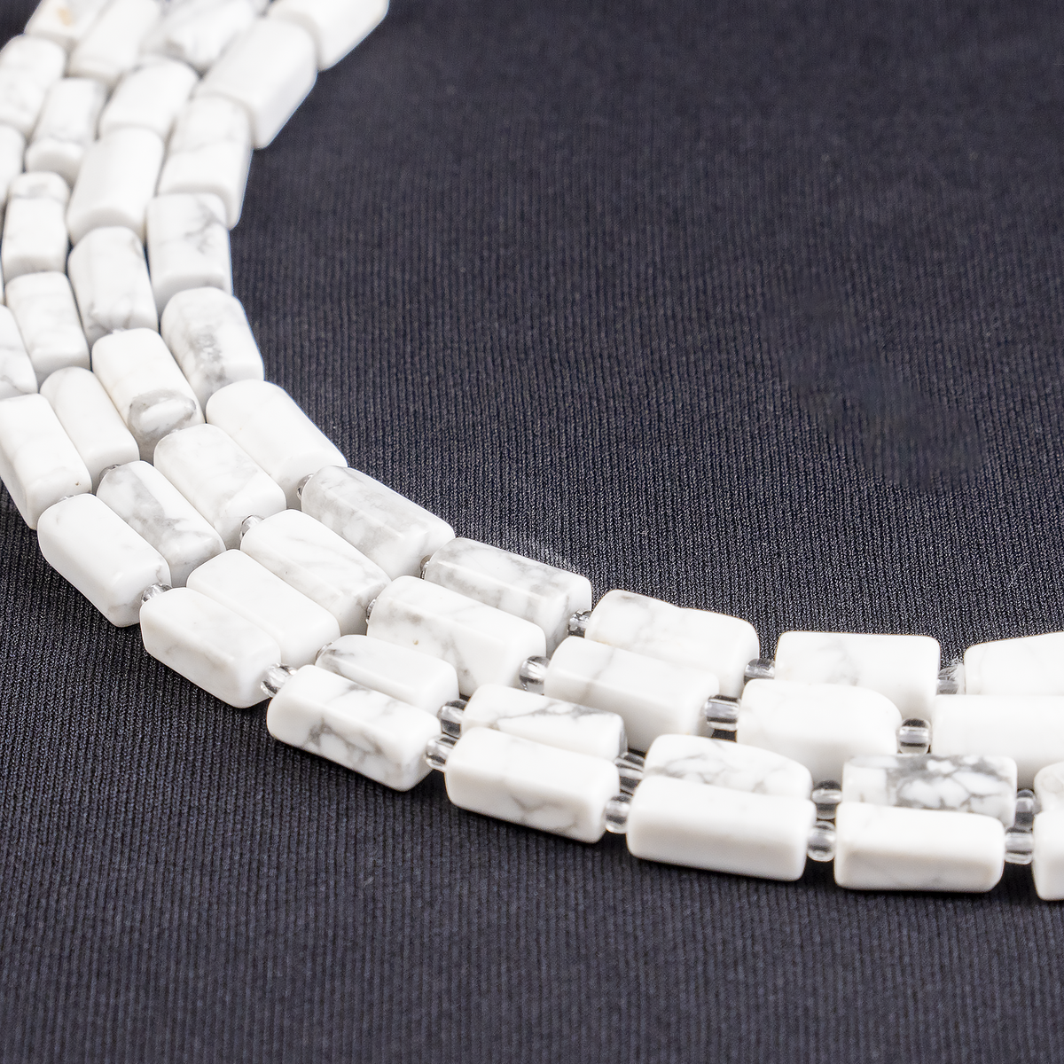 Howlite Gemstone Pipe Bead, Crystal Healing Tube Beads.