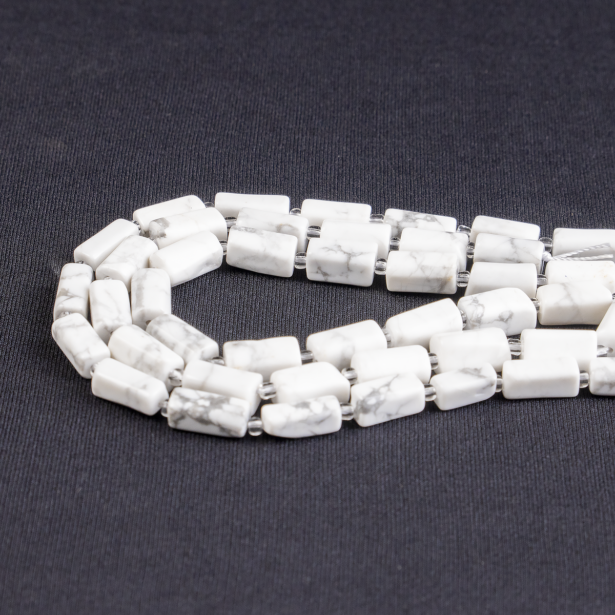 Howlite Gemstone Pipe Bead, Crystal Healing Tube Beads.