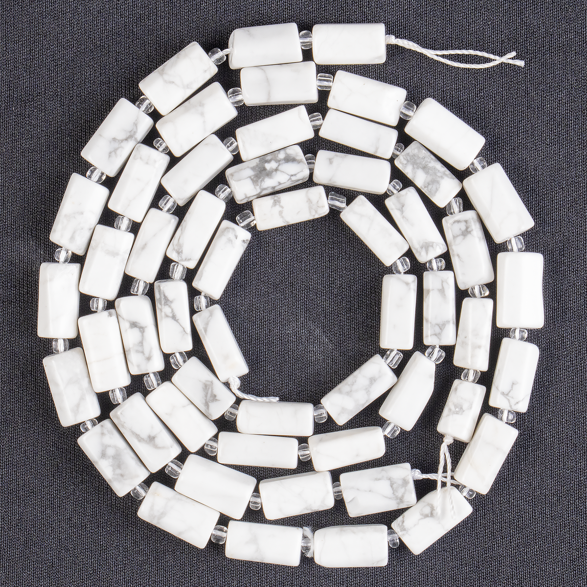 Howlite Gemstone Pipe Bead, Crystal Healing Tube Beads.