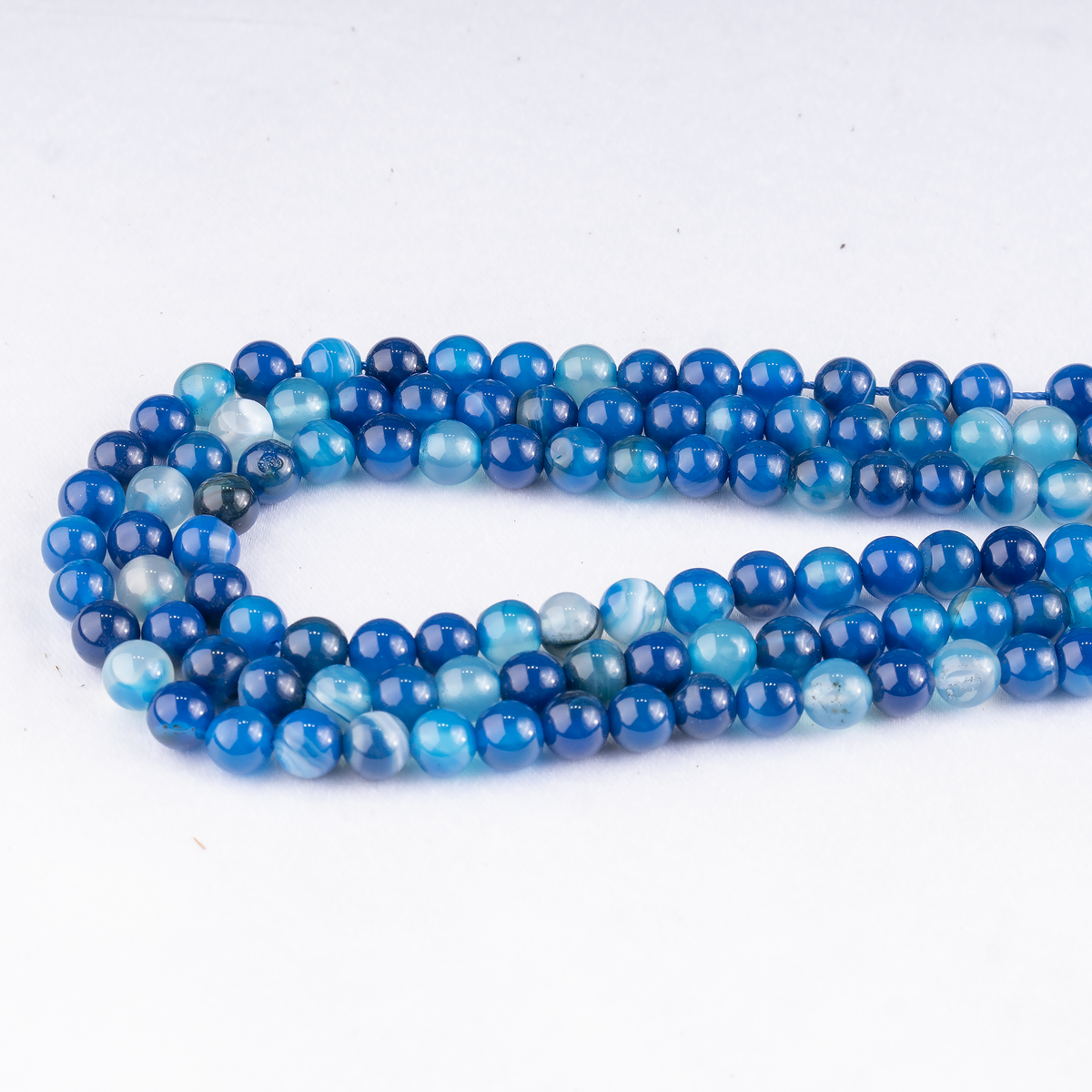 Blue Banded Agate Beads, Natural Crystal Round Beads 6mm to 12mm