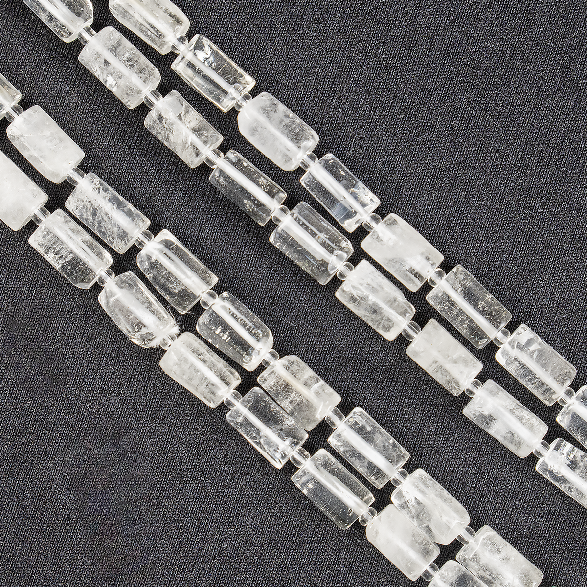 Clear Quartz Gemstone Pipe Bead, Crystal Healing Tube Beads.