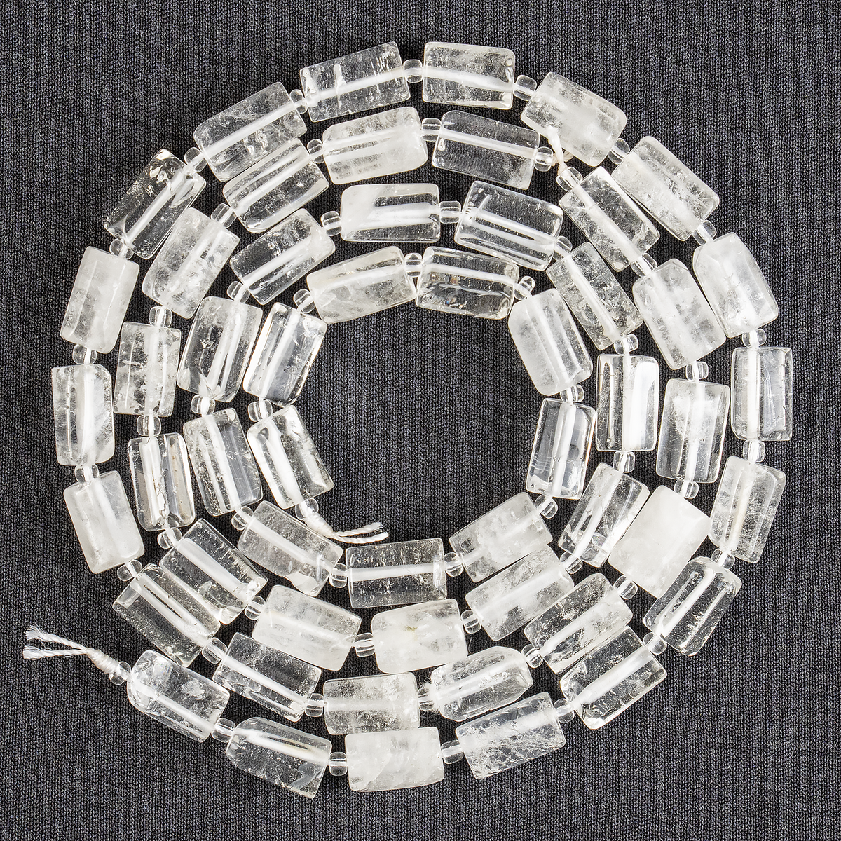 Clear Quartz Gemstone Pipe Bead, Crystal Healing Tube Beads.