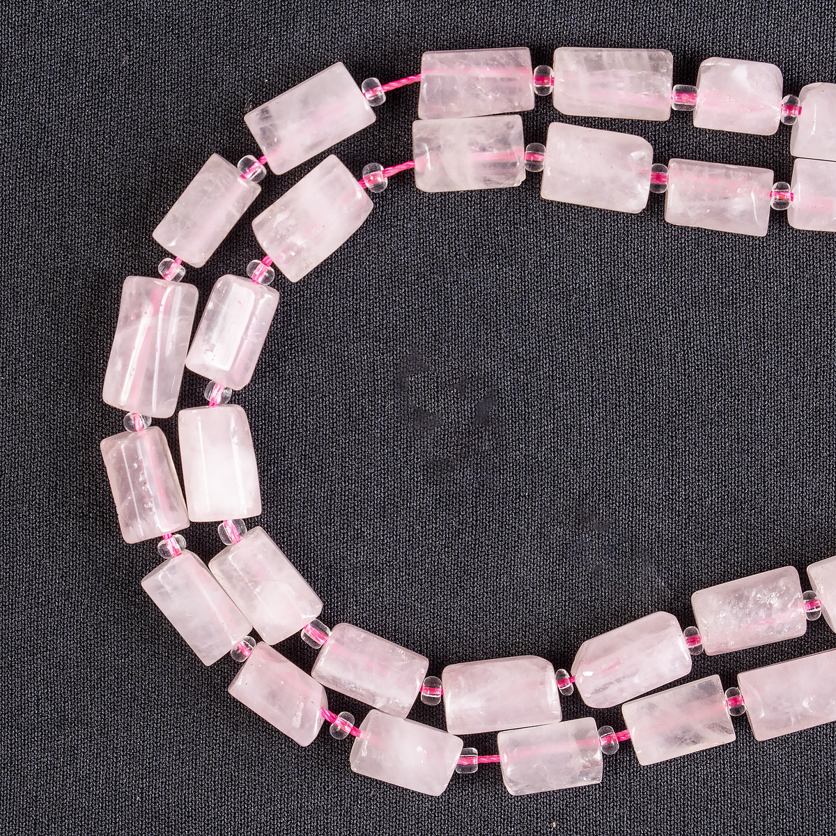 Rose Quartz Gemstone Pipe Bead, Crystal Healing Tube Beads.