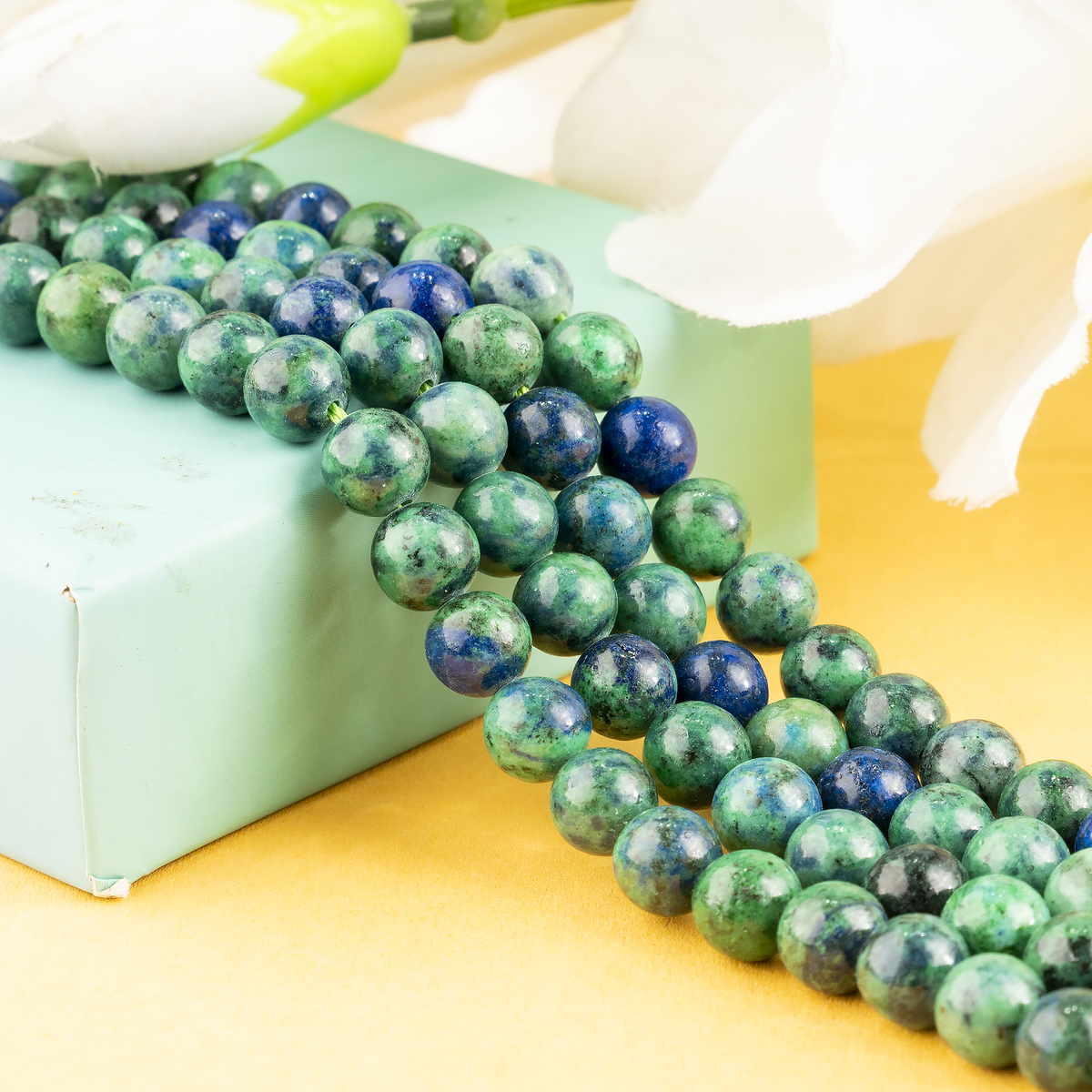 Azurite Malachite Beads, Natural Crystal Round Beads 4mm to 12mm