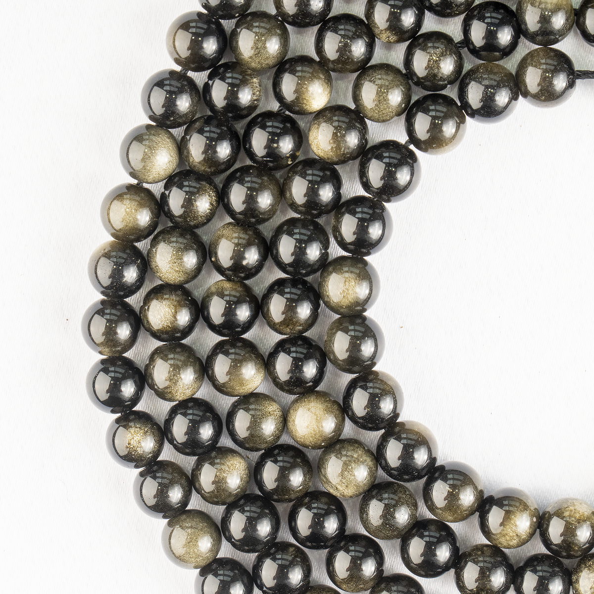 Golden Obsidian Beads, Natural Round Crystal Beads 4mm to 12mm