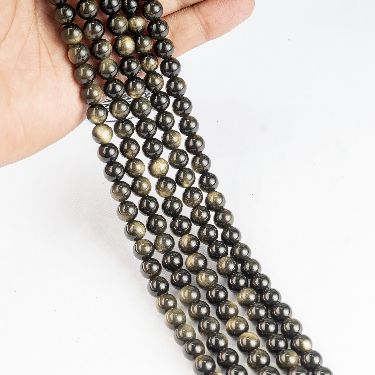 Golden Obsidian Beads, Natural Round Crystal Beads 4mm to 12mm