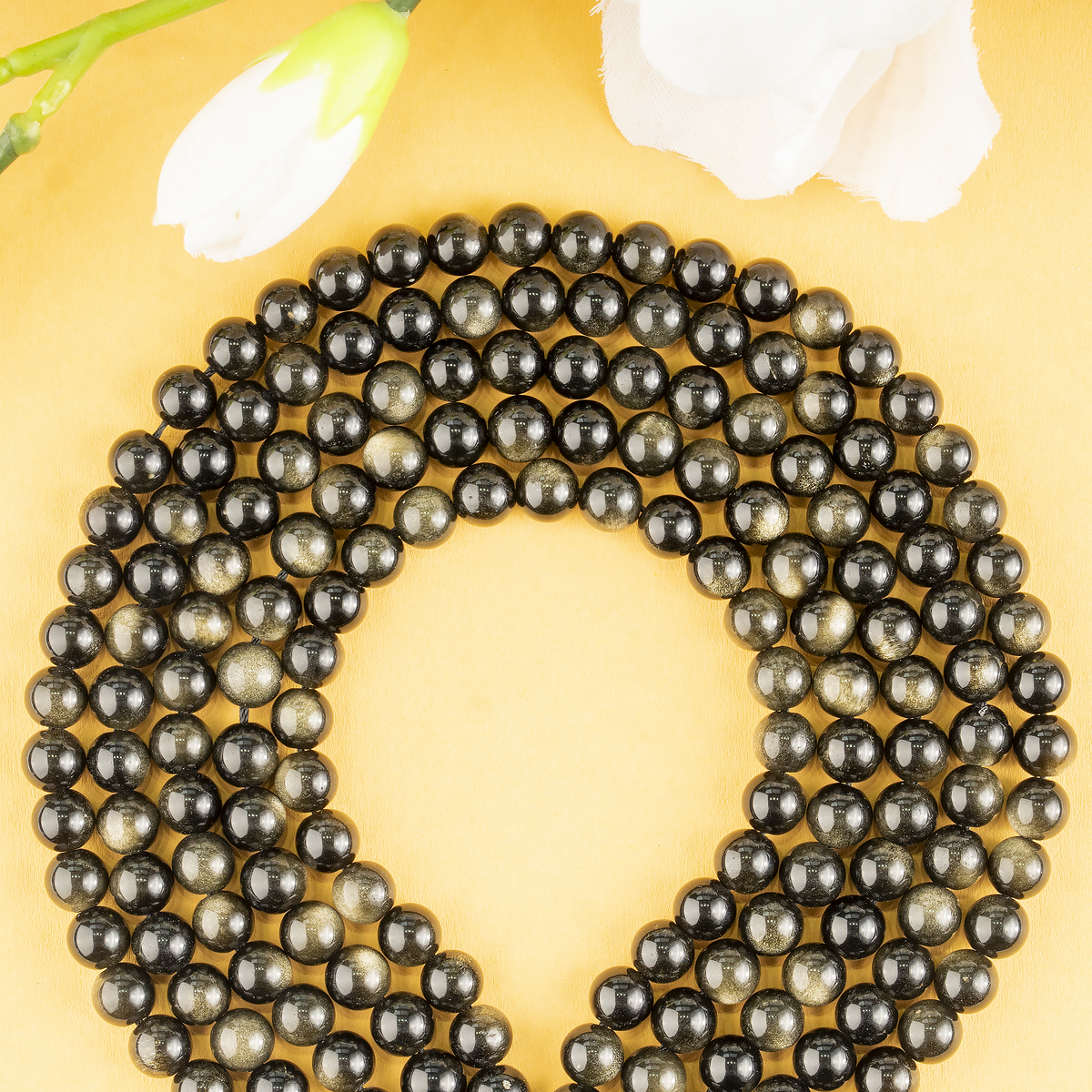 Golden Obsidian Beads, Natural Round Crystal Beads 4mm to 12mm