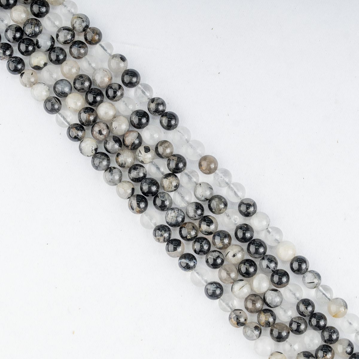 Black Rutile Beads, Natural Round Crystal Beads 6mm to 12mm