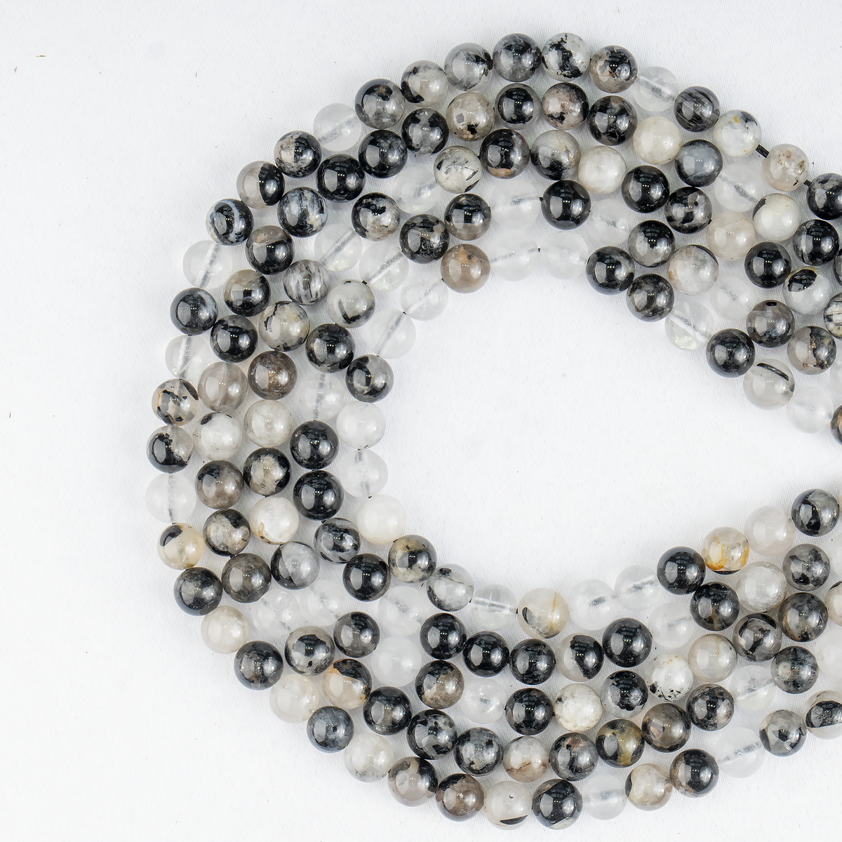 Black Rutile Beads, Natural Round Crystal Beads 6mm to 12mm