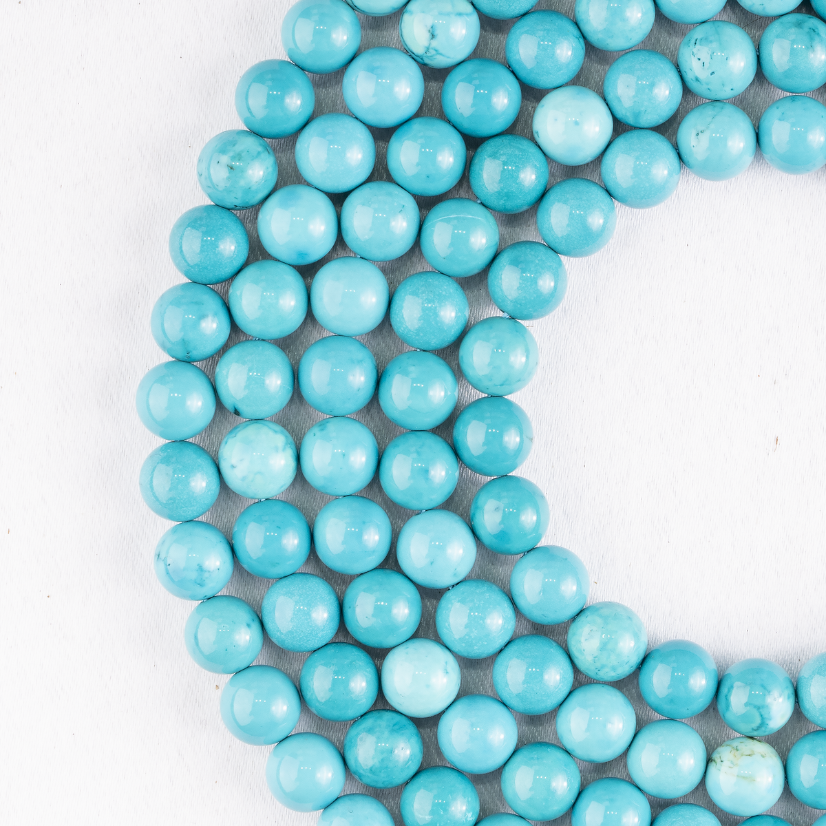Turquoise Howlite Beads, Natural Round Crystal Beads 4mm to 12mm