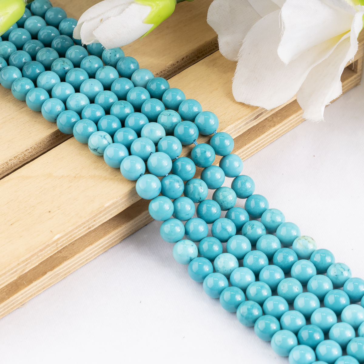 Turquoise Howlite Beads, Natural Round Crystal Beads 4mm to 12mm