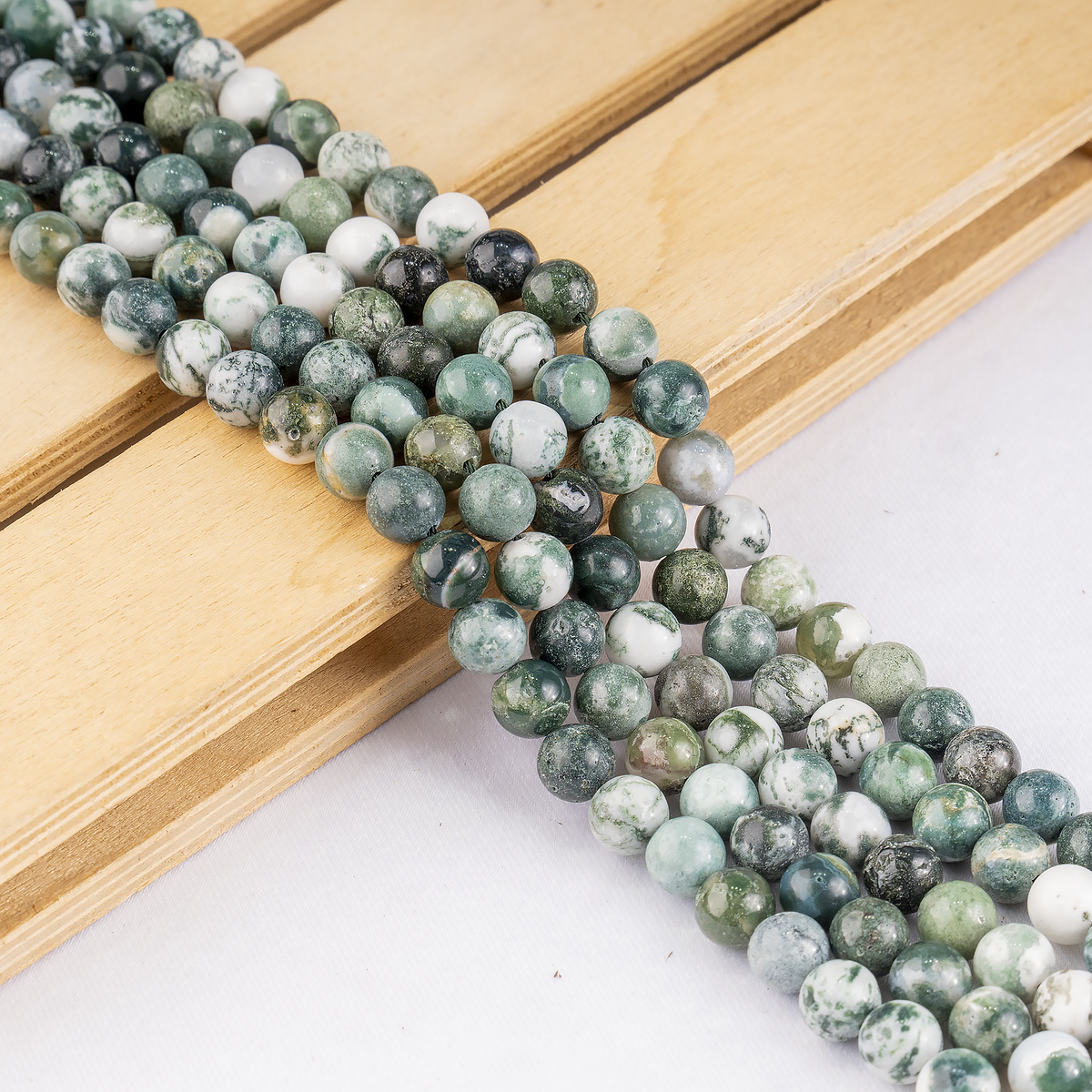 Tree Agate Beads, Natural Round Crystal Beads 4mm to 12mm