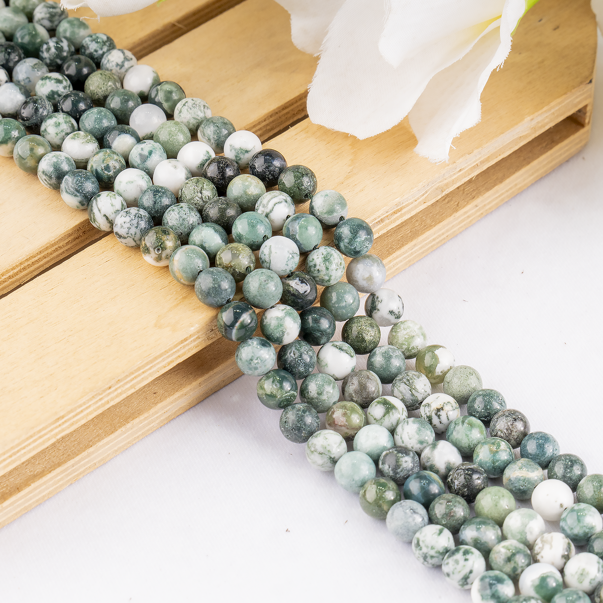 Tree Agate Beads, Natural Round Crystal Beads 4mm to 12mm