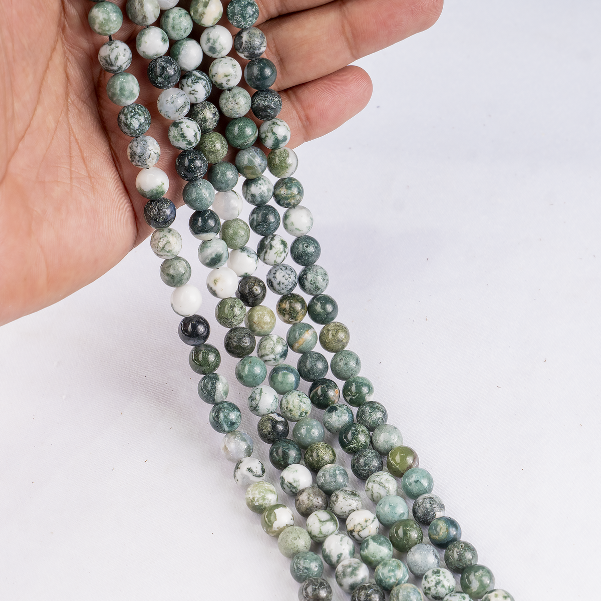Tree Agate Beads, Natural Round Crystal Beads 4mm to 12mm