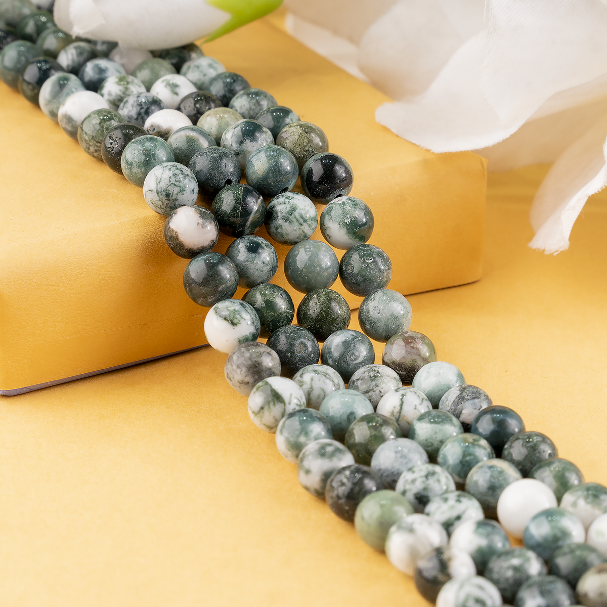 Tree Agate Beads, Natural Round Crystal Beads 4mm to 12mm