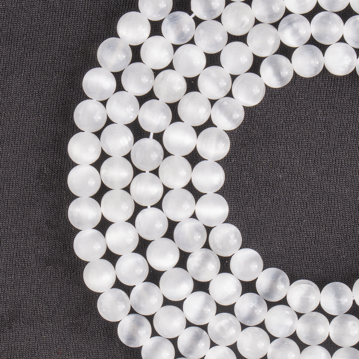 Selenite Round Beads Healing Crystal Gemstone Strand
