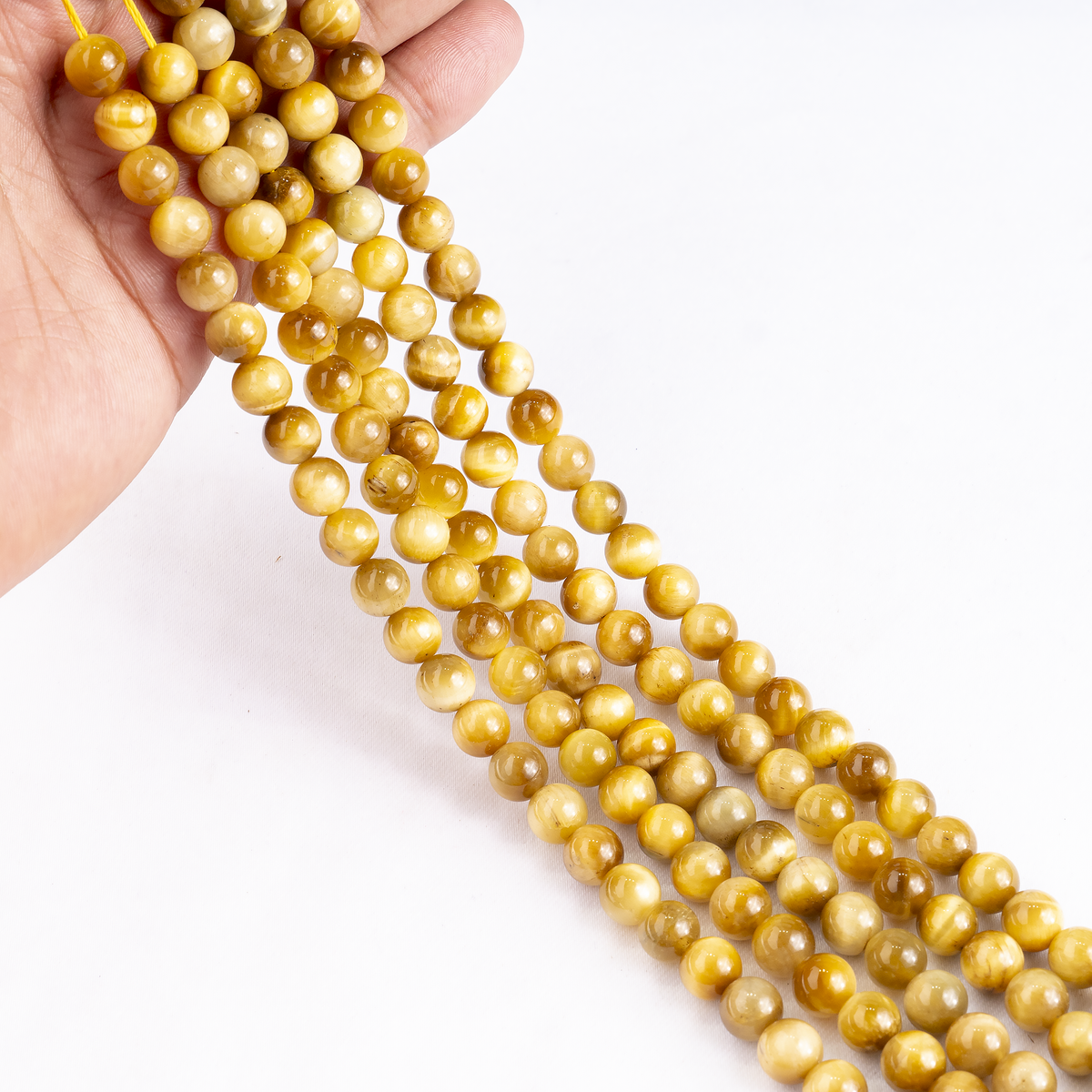 Tiger Cats Eye Yellow Heated Beads, Natural Round Crystal Beads 4mm to 14mm