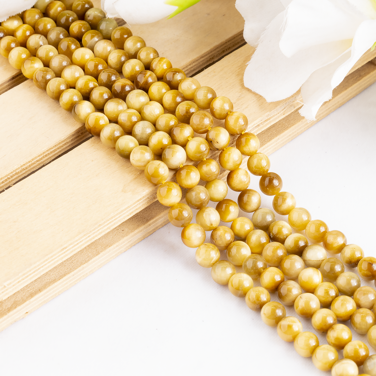 Tiger Cats Eye Yellow Heated Beads, Natural Round Crystal Beads 4mm to 14mm