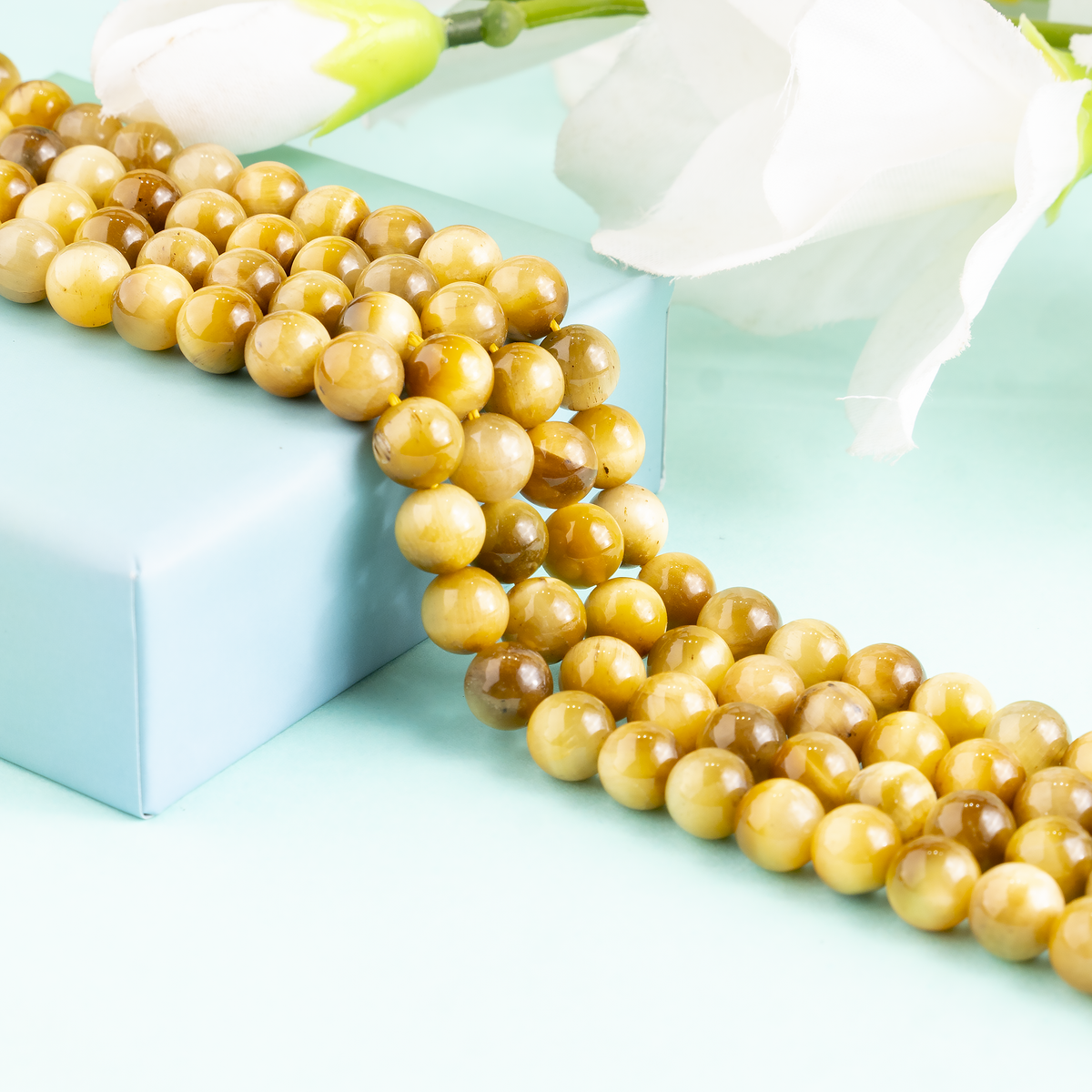Tiger Cats Eye Yellow Heated Beads, Natural Round Crystal Beads 4mm to 14mm