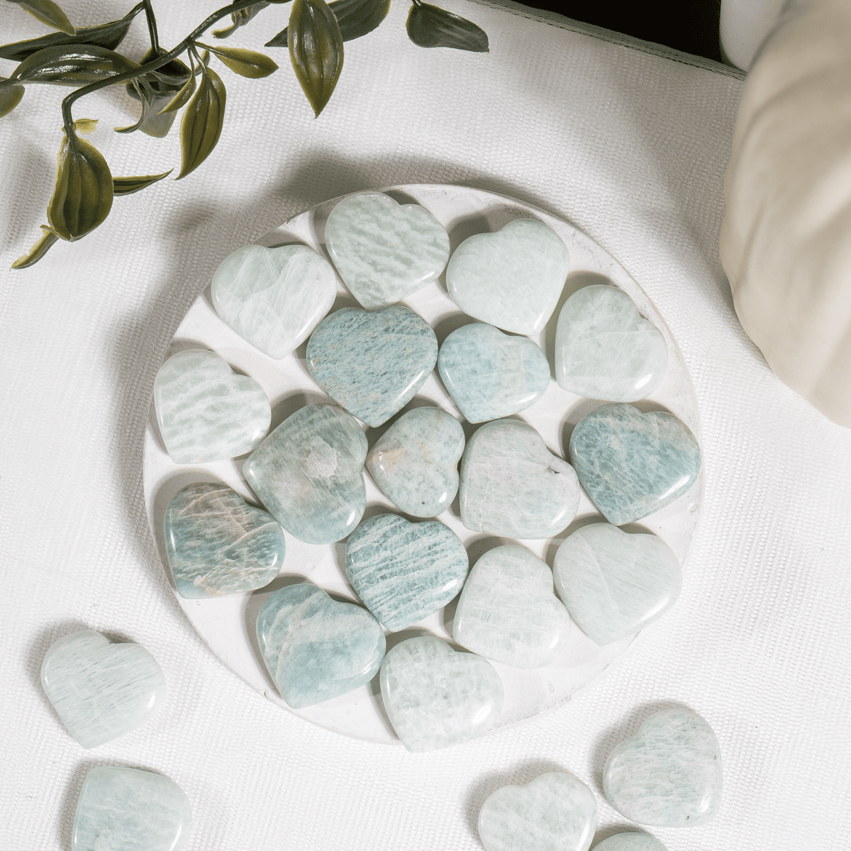 Amazonite Heart Crystal, Puffy Mini 1 Inch Pocket Crystal Heart