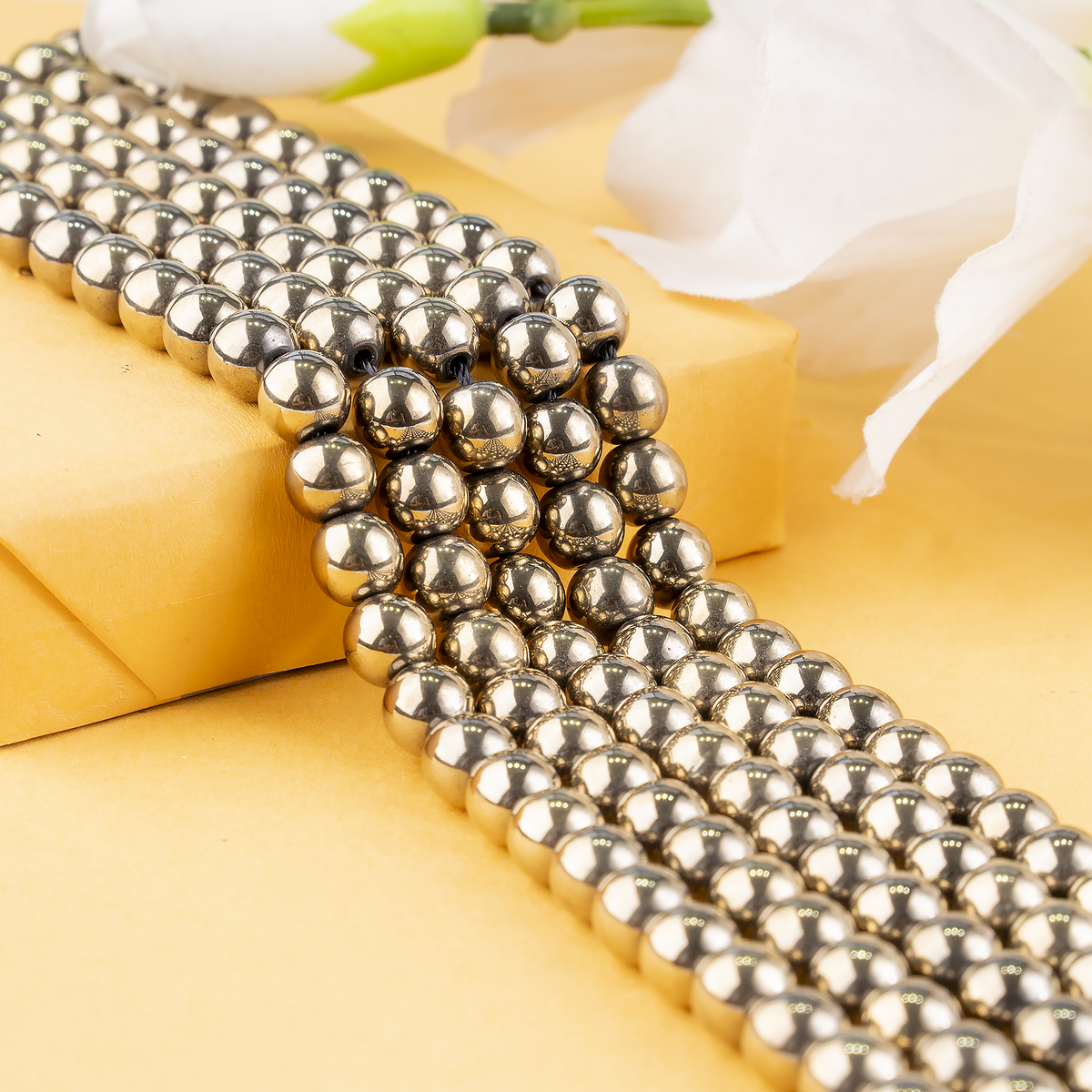 Golden Hematite Beads, Natural Round Crystal Beads 6mm to 10mm