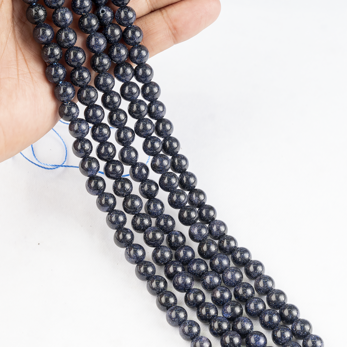 Blue Sandstone Beads, Natural Round Crystal Beads 4mm to 12mm