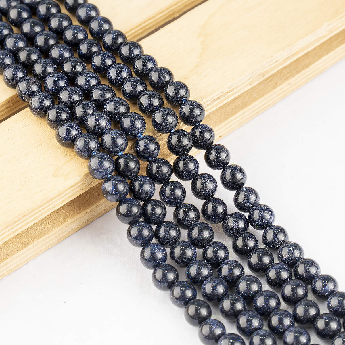 Blue Sandstone Beads, Natural Round Crystal Beads 4mm to 12mm