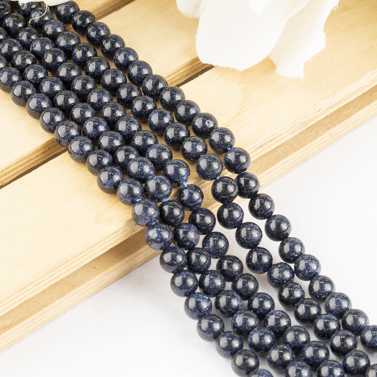Blue Sandstone Beads, Natural Round Crystal Beads 4mm to 12mm